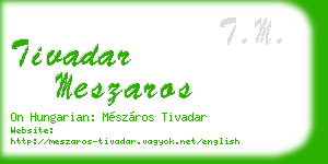 tivadar meszaros business card