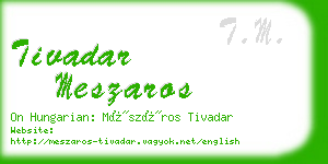 tivadar meszaros business card